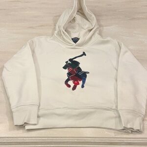 Polo by Ralph Lauren kids Cream Hoodie with Multicolor Logo